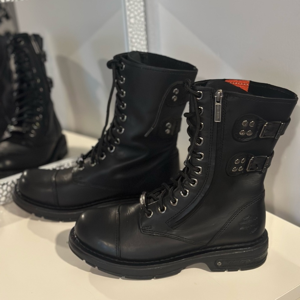 Harley-Davidson Black Leather Boots Sz 8.5 like new